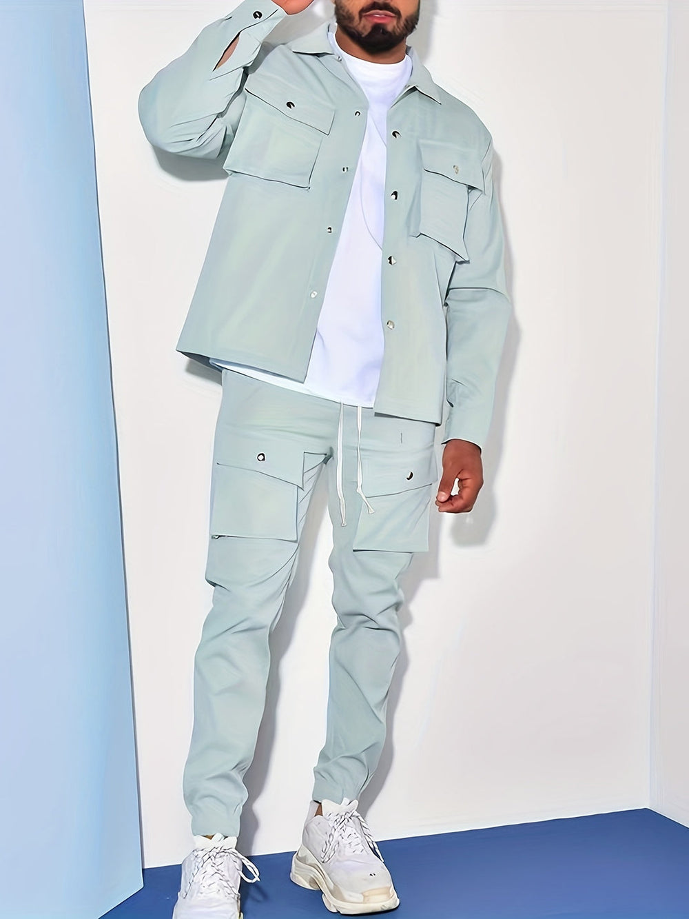 Men's Blazer & Chino Set - Modern Casual Tailoring - Green