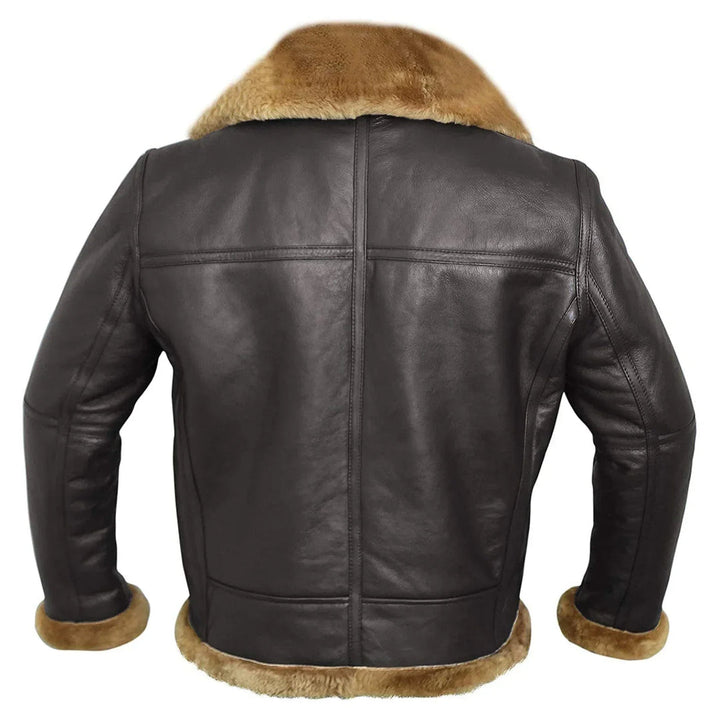 Men's Bomber Jacket Faux Leather - Quilted Lining & Zip Closure