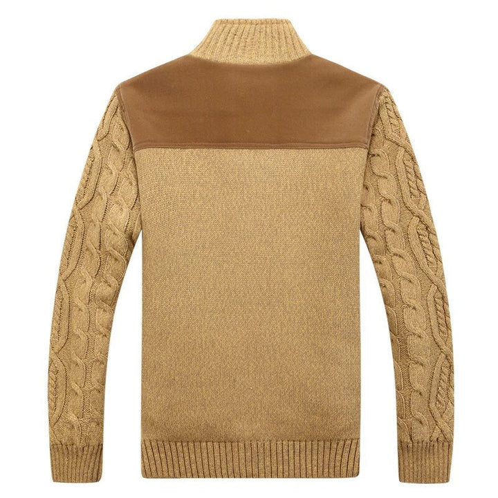 Men's Cable Knit Vest with Plush Lining - Warm & Stylish