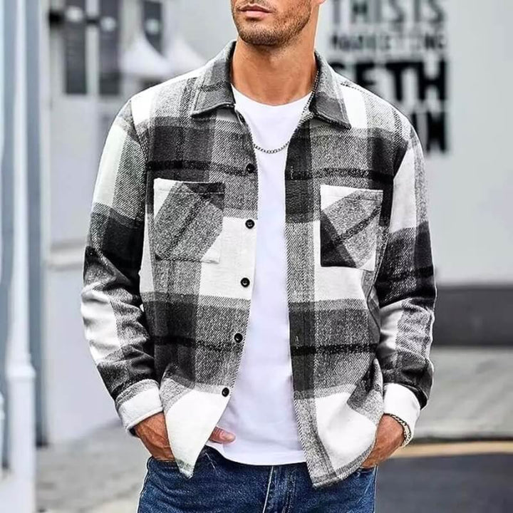 Men's Casual Shirt Jacket - Versatile Comfort Overshirt - Black