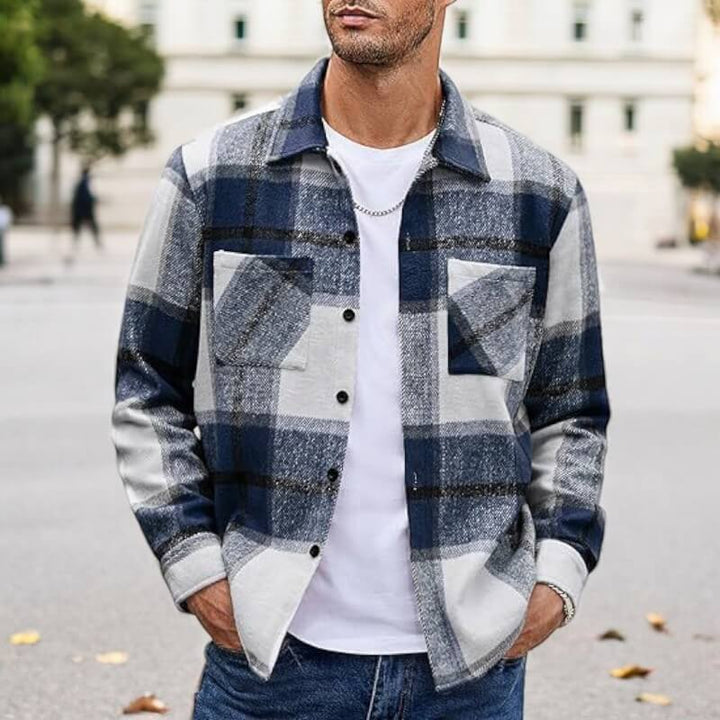 Men's Casual Shirt Jacket - Versatile Comfort Overshirt - Blue