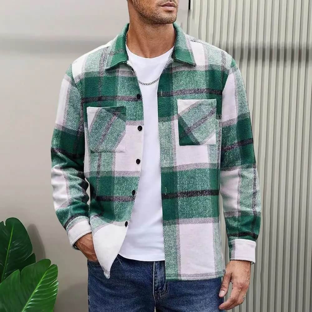 Men's Casual Shirt Jacket - Versatile Comfort Overshirt - Green