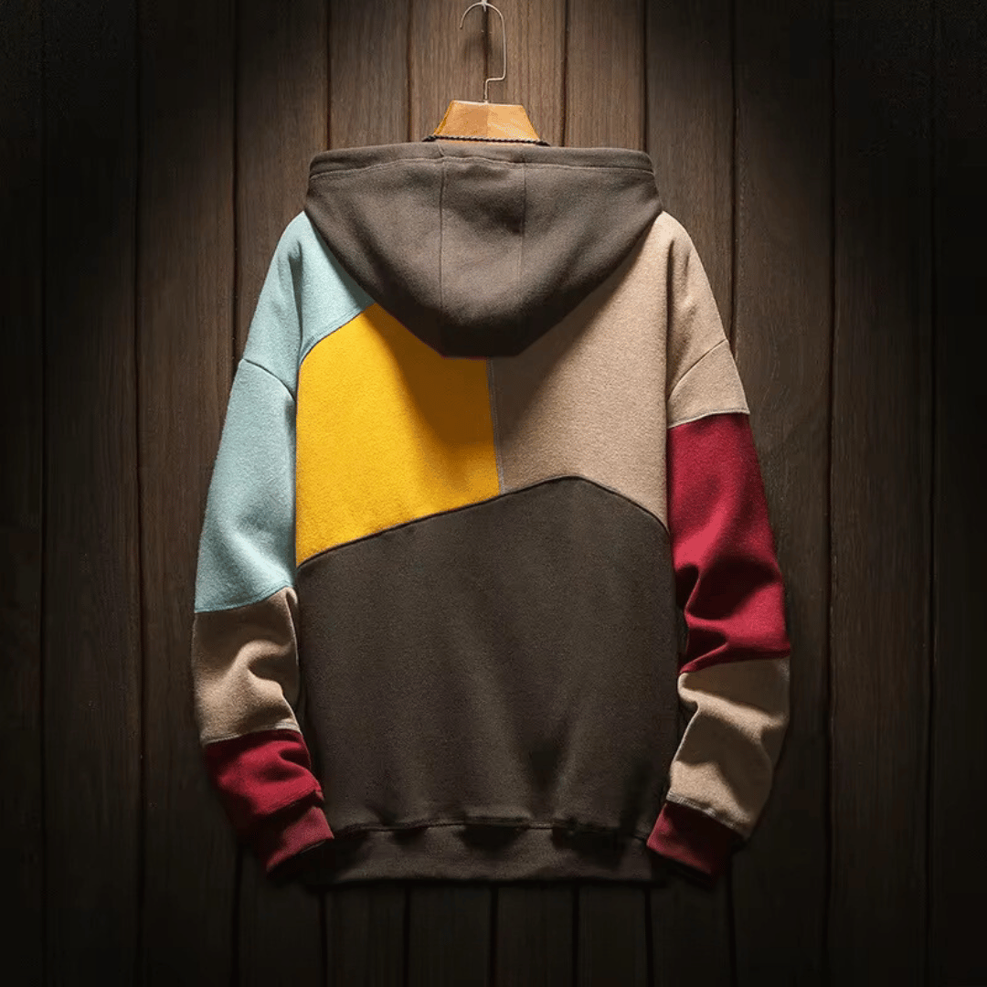 Men's Color Block Pullover Hoodie – Relaxed Streetwear Style-Jacob-Menswear