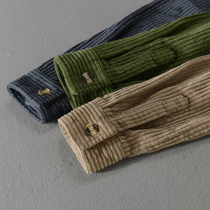 Men's Corduroy Shirt - Retro Long Sleeve