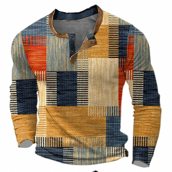 Men's Crew Neck Sweater - Classic Comfort Knit - Orange