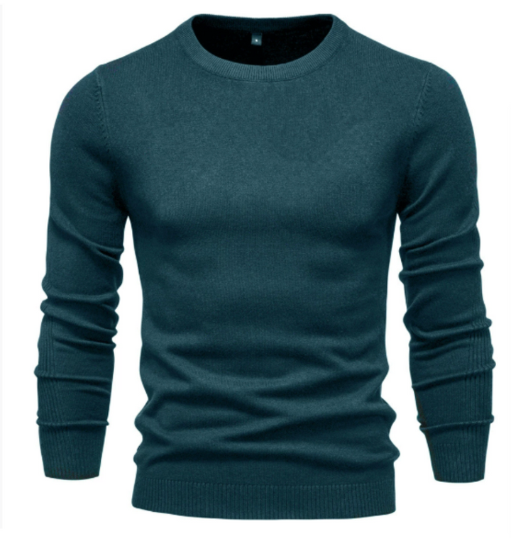 Men's Crew Neck Sweater - Modern Fit Knit - Green
