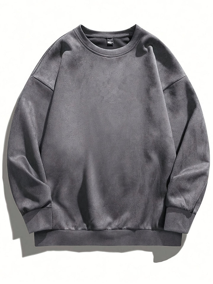 Men's Fleece Sweatshirt - Casual Crew Neck