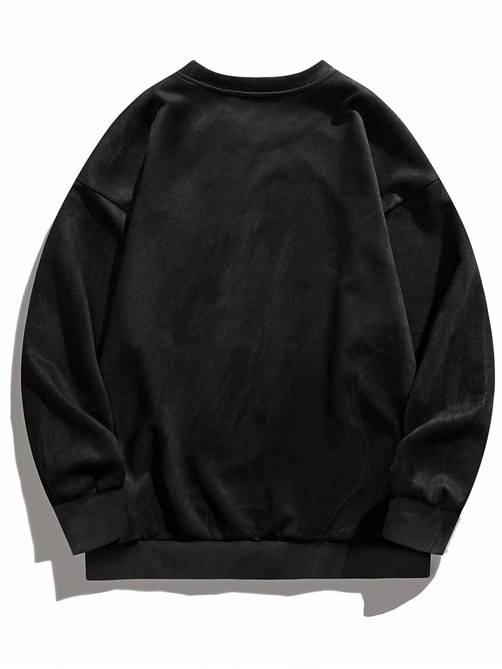 Men's Fleece Sweatshirt - Casual Crew Neck