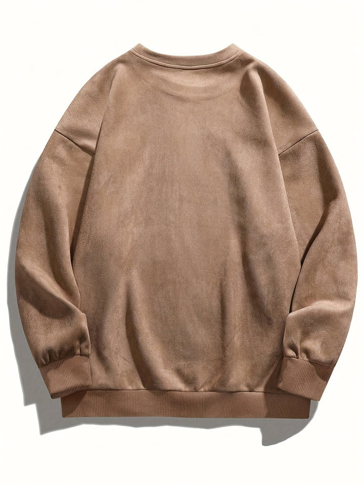 Men's Fleece Sweatshirt - Casual Crew Neck