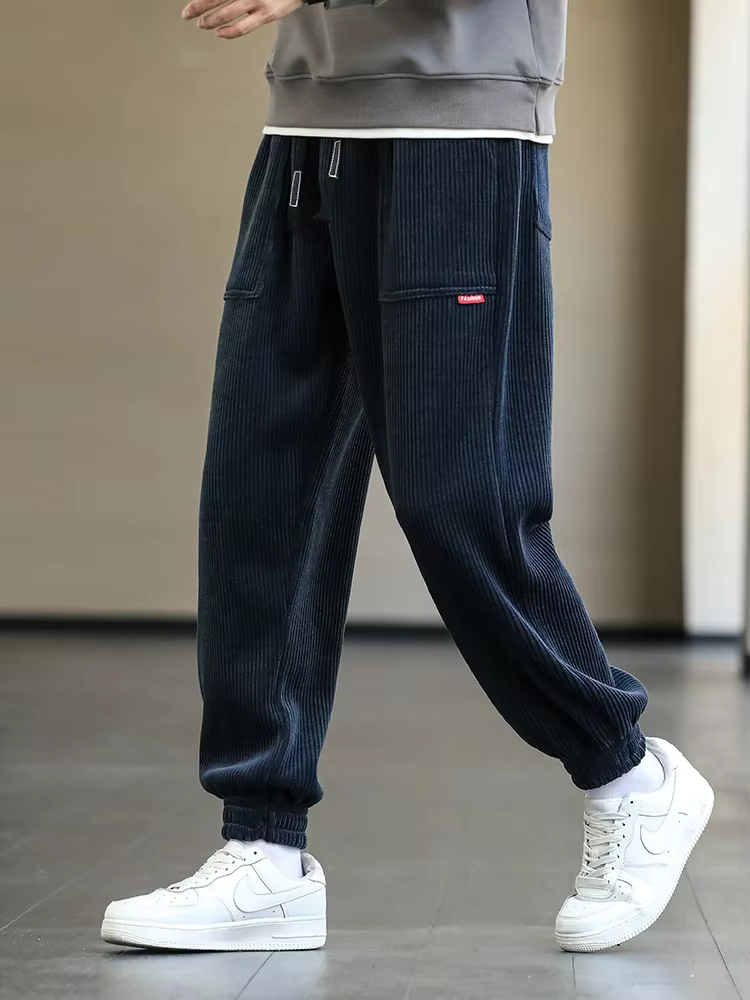 Men's Joggers Loose Fit Elastic Waist - Casual Comfort - Blue