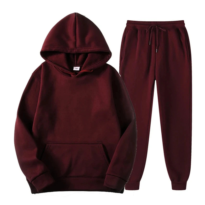 Men's Jogging Set - Comfortable Modern Fit - Burgundy