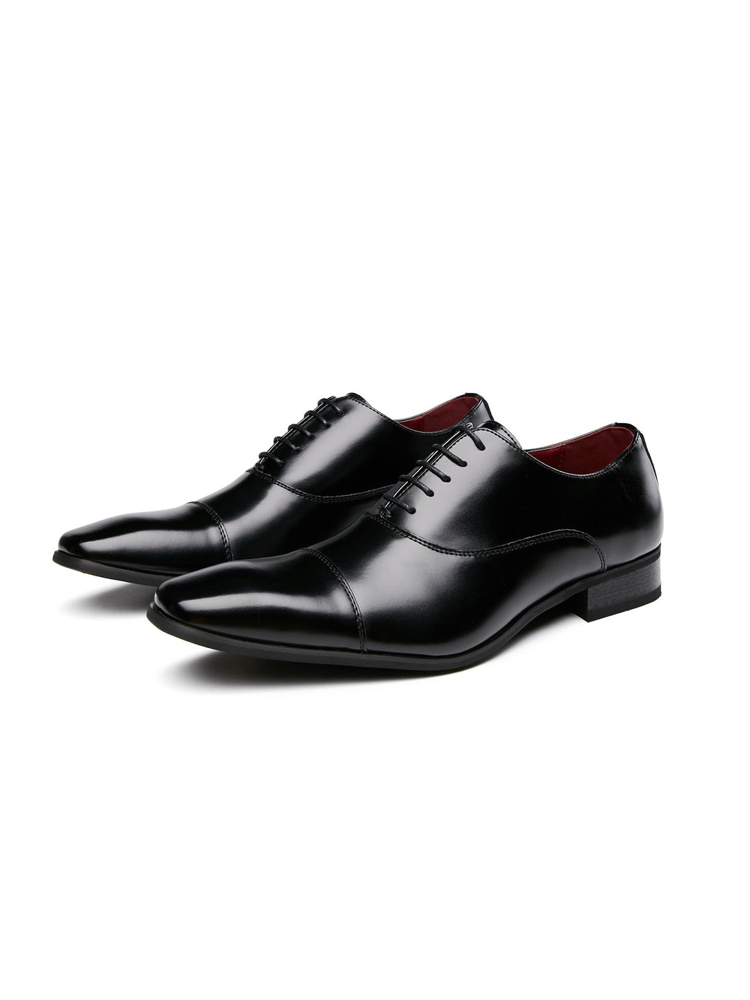 Men's Leather Oxford Dress Shoes - Polished Classic Lace-Up - Black