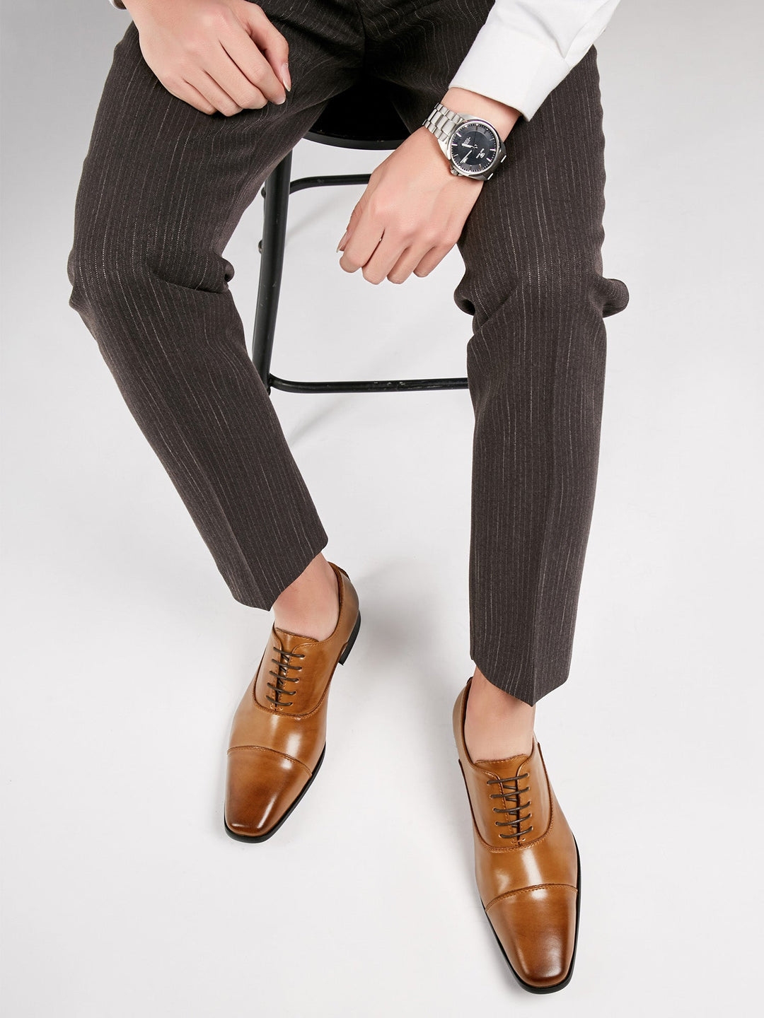 Men's Leather Oxford Dress Shoes - Polished Classic Lace-Up