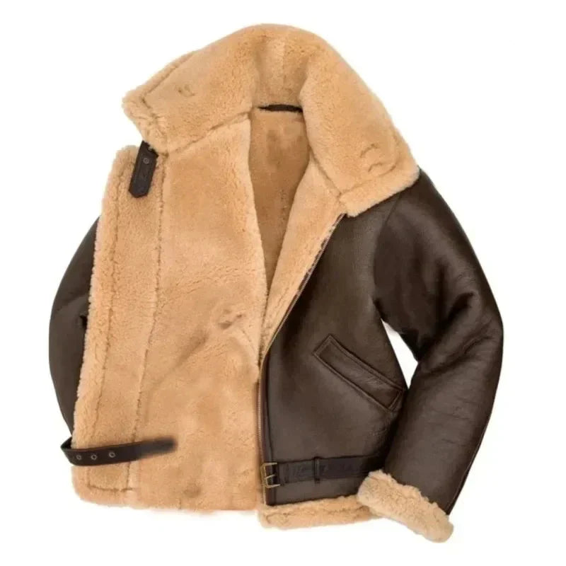 Men's Leather Pilot Jacket - Classic Aviator Style