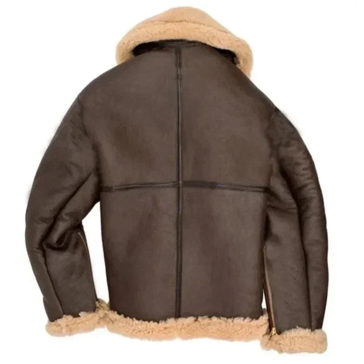 Men's Leather Pilot Jacket - Classic Aviator Style