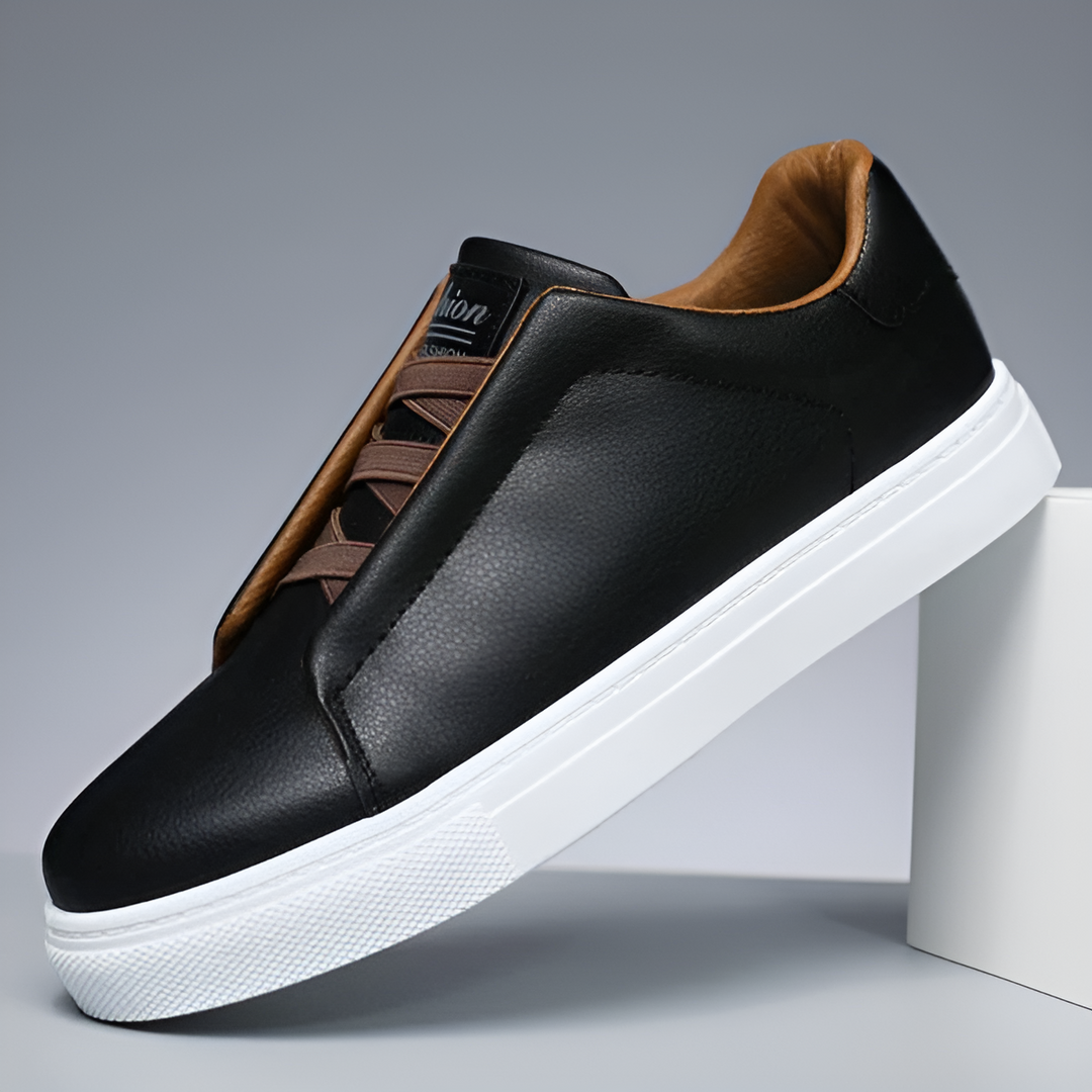 Men's Lightweight Sneakers - Casual Comfort Lace-Up - Black