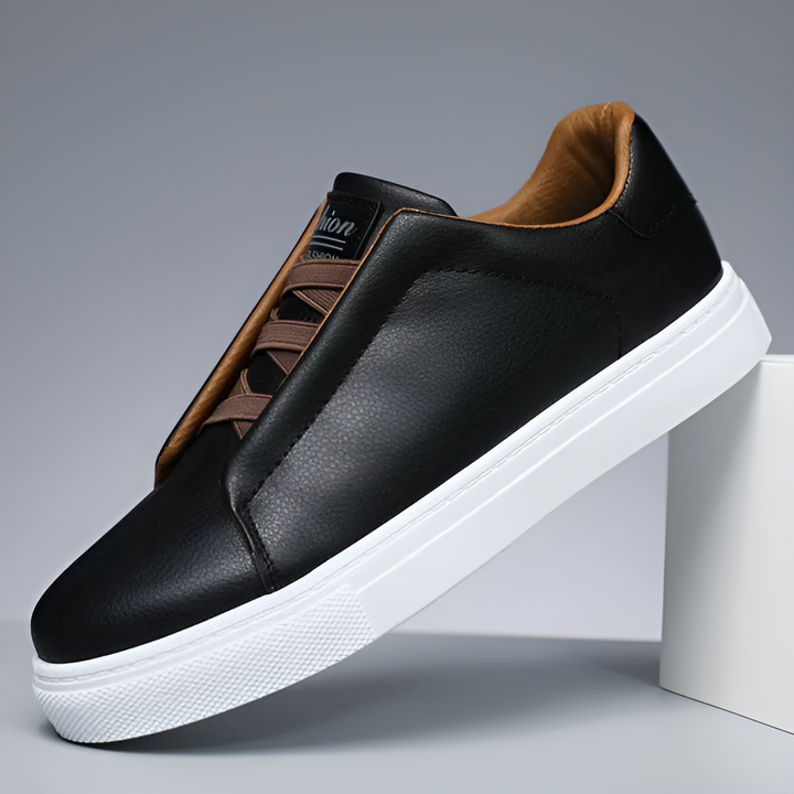 Men's Lightweight Sneakers - Casual Comfort Lace-Up - Black