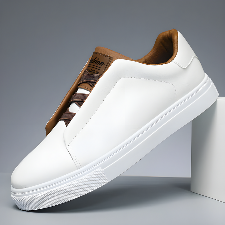 Men's Lightweight Sneakers - Casual Comfort Lace-Up - White