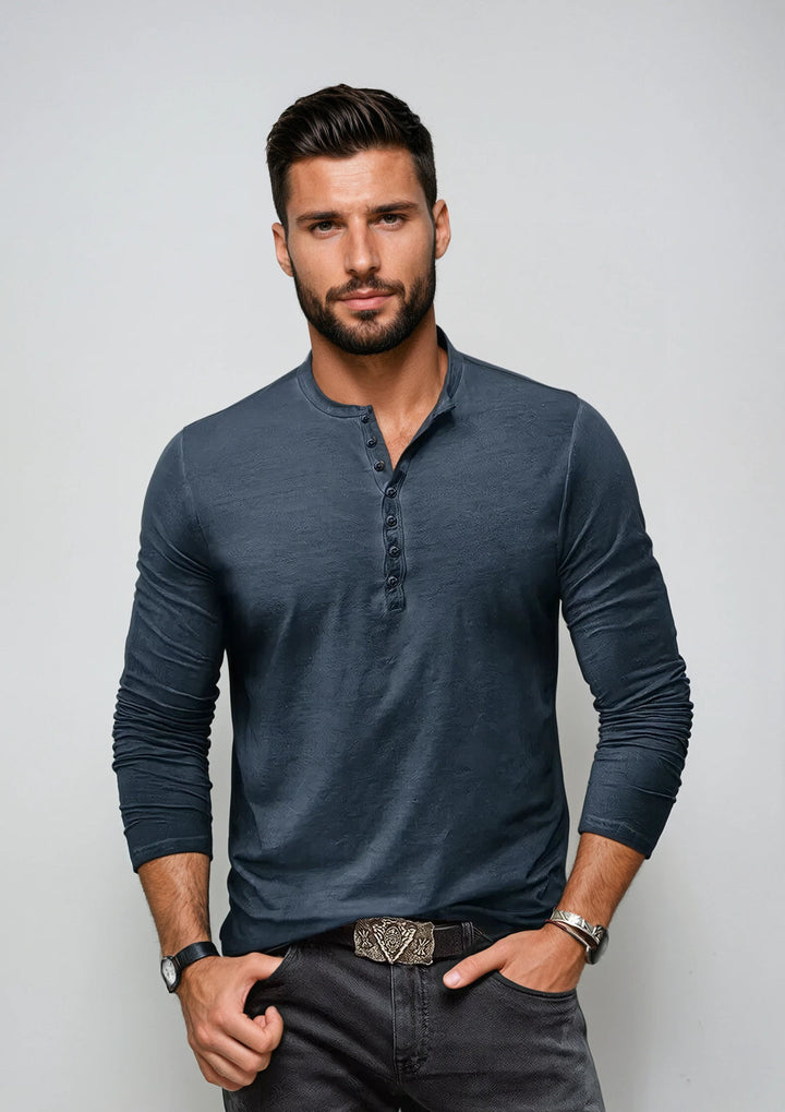 Men's Long Sleeve Dress Shirt - Classic Versatile Fit - Blue