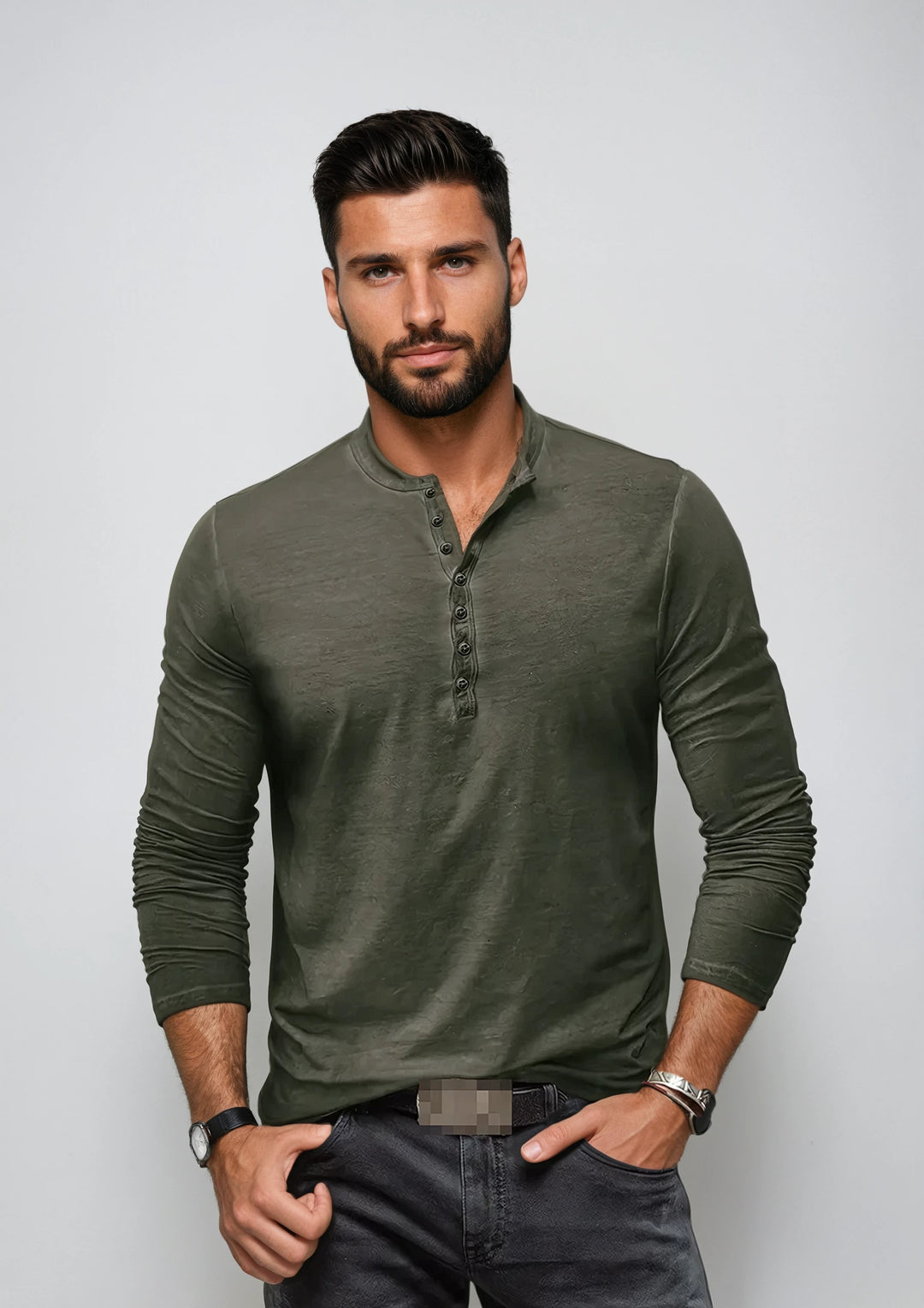 Men's Long Sleeve Dress Shirt - Classic Versatile Fit - Green