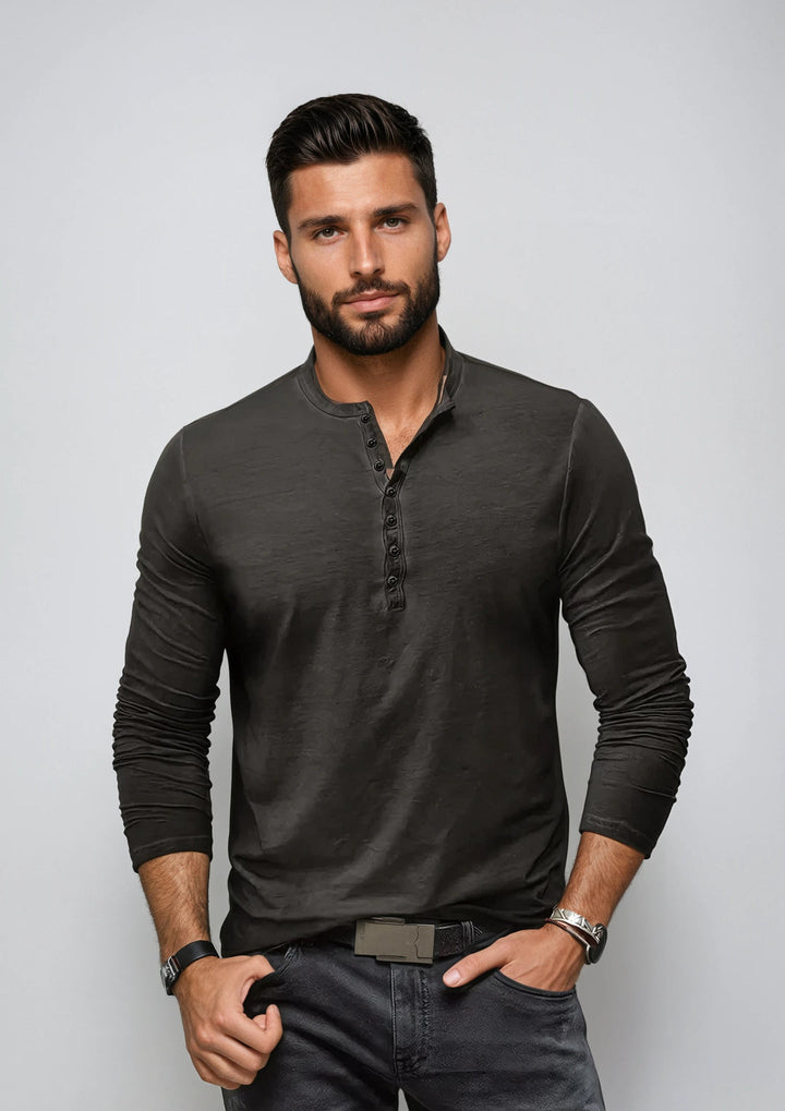 Men's Long Sleeve Dress Shirt - Classic Versatile Fit - Grey