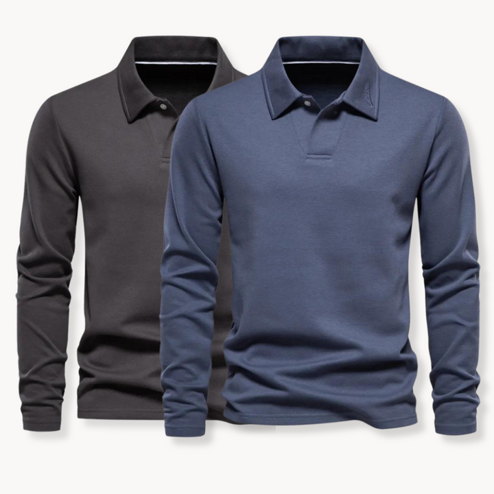 Men's Long Sleeve Polo Shirt - Classic Comfort & Timeless Style