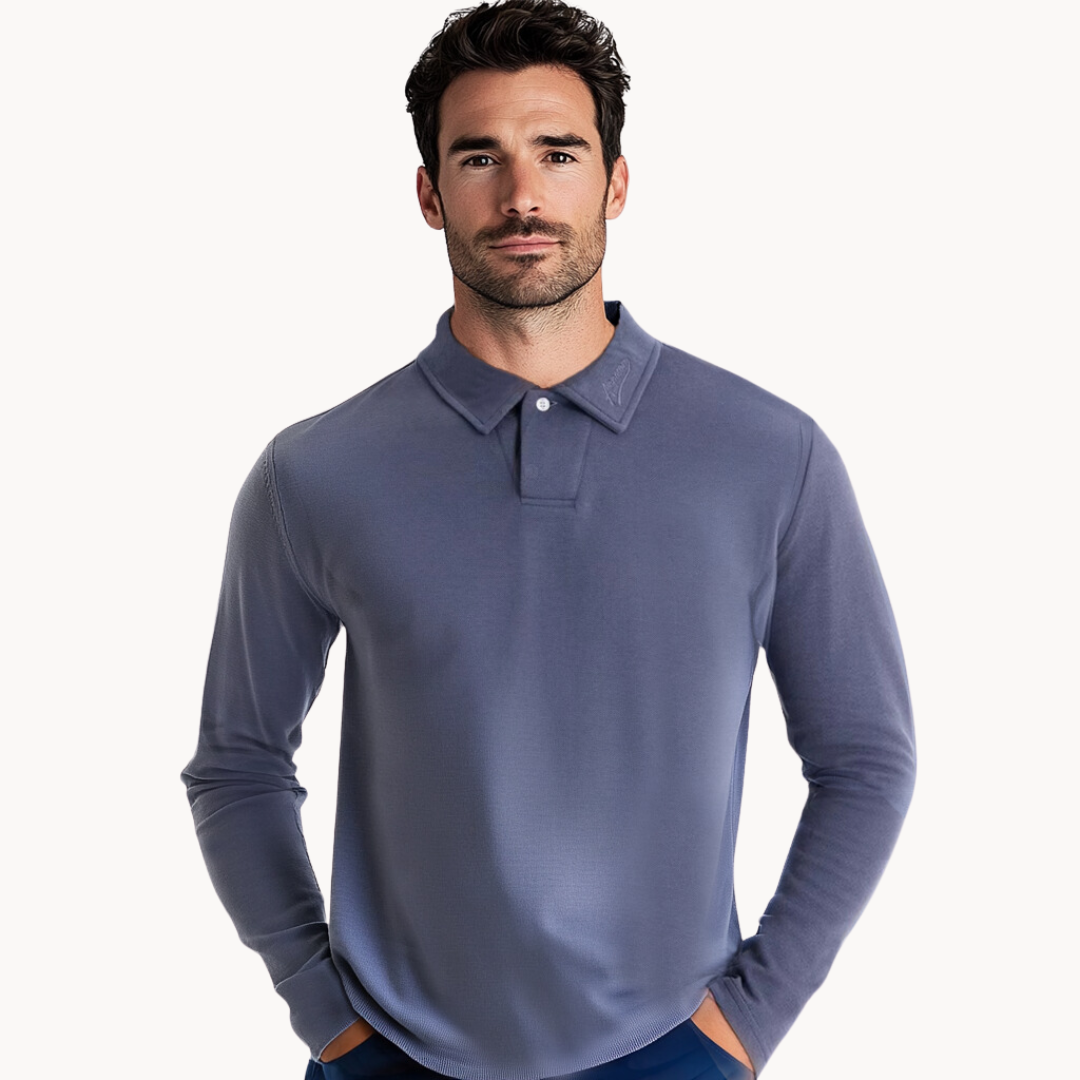 Men's Long Sleeve Polo Shirt - Classic Comfort & Timeless Style