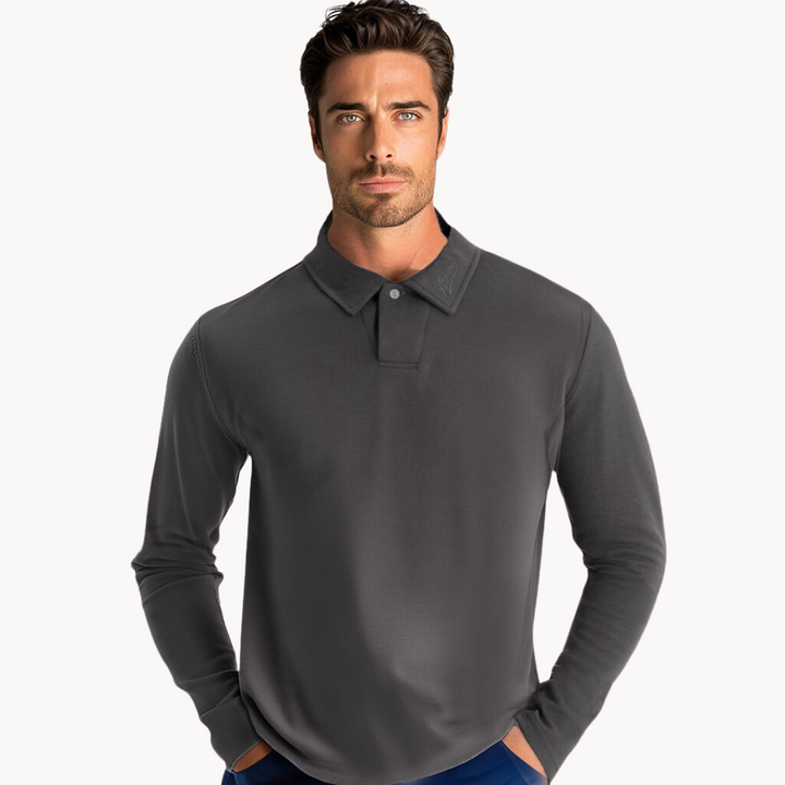 Men's Long Sleeve Polo Shirt - Classic Comfort & Timeless Style