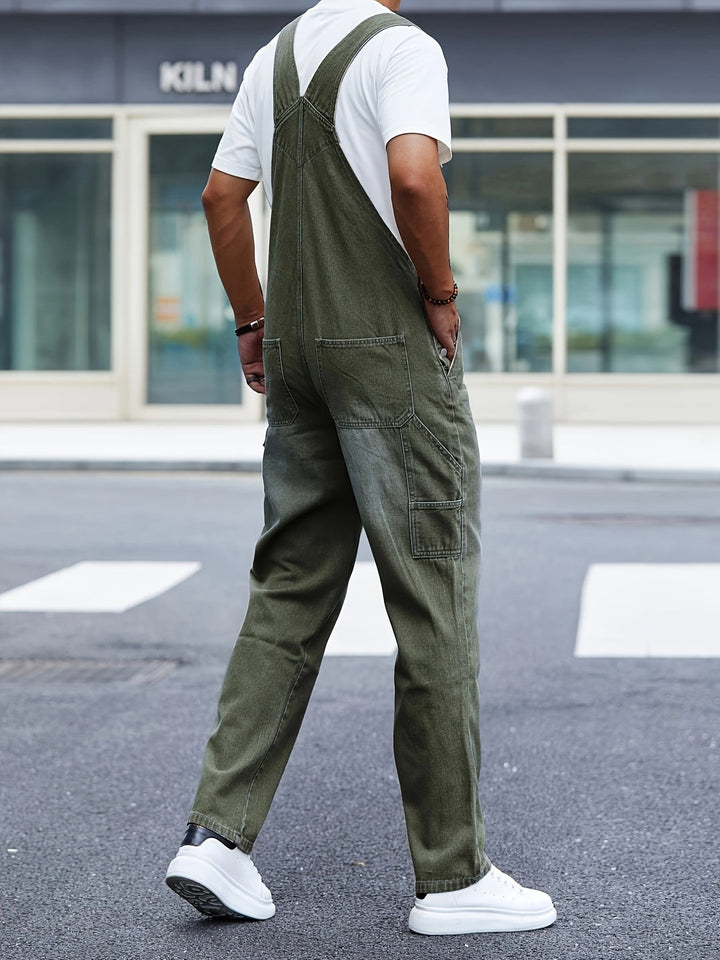 Men's Loose Fit Work Overalls - Multiple Pockets All-Season