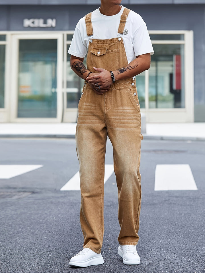 Men's Loose Fit Work Overalls - Multiple Pockets All-Season
