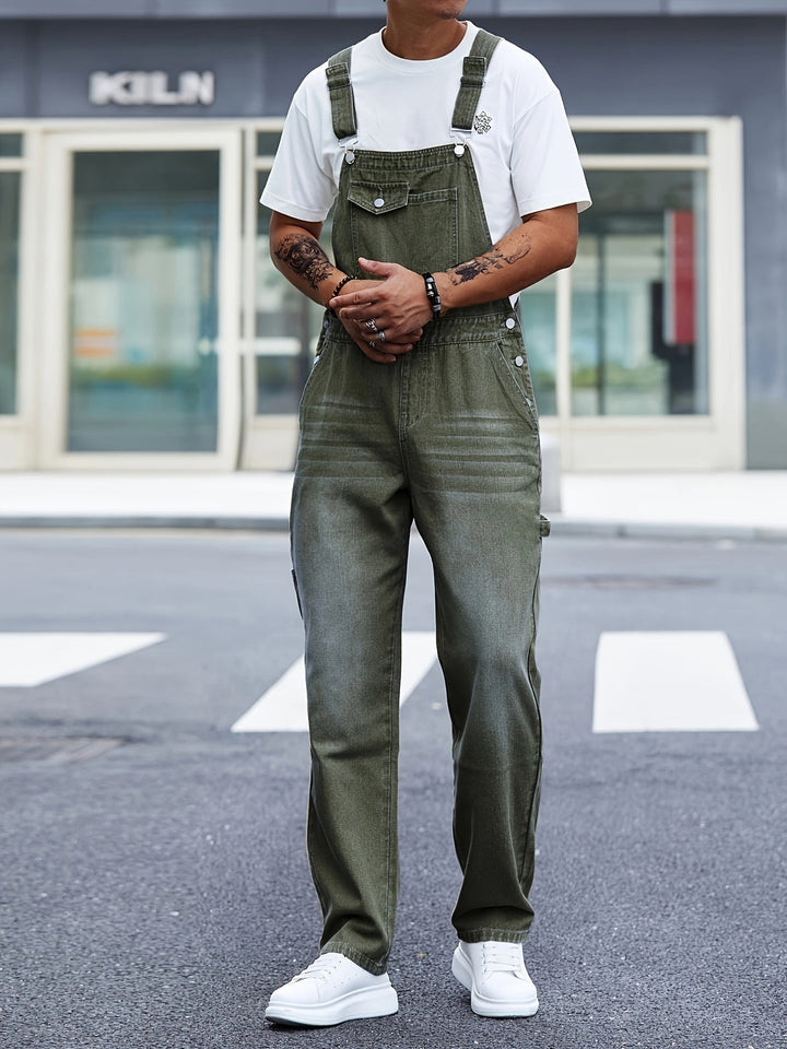 Men's Loose Fit Work Overalls - Multiple Pockets All-Season