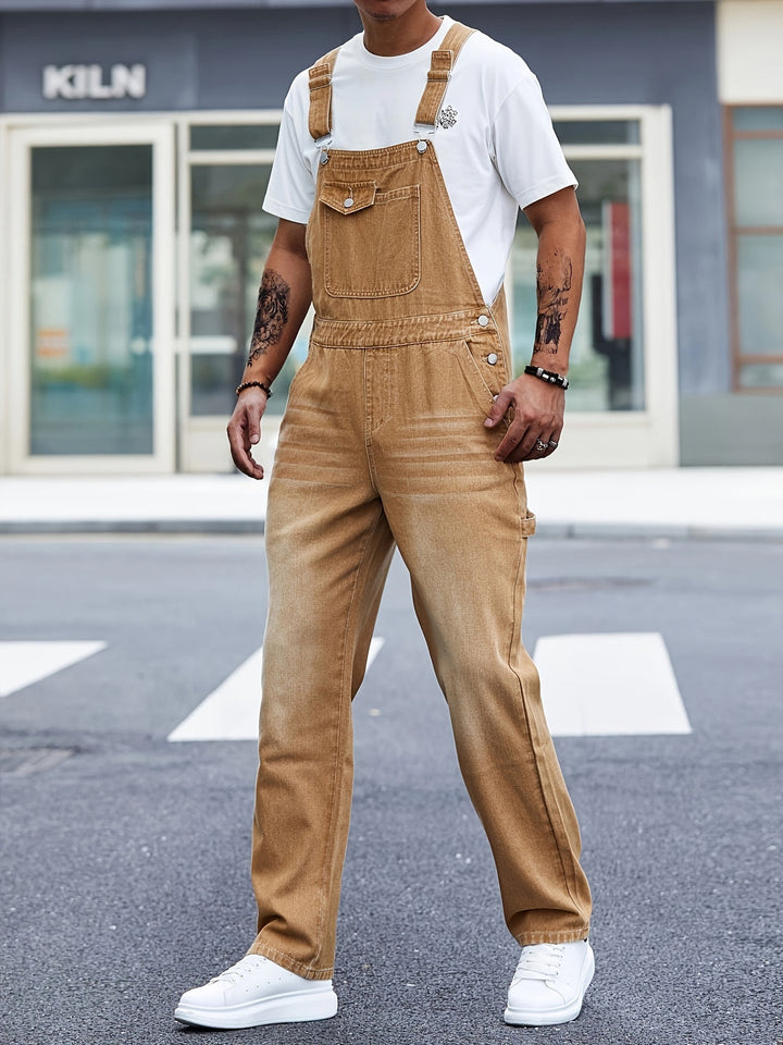 Men's Loose Fit Work Overalls - Multiple Pockets All-Season