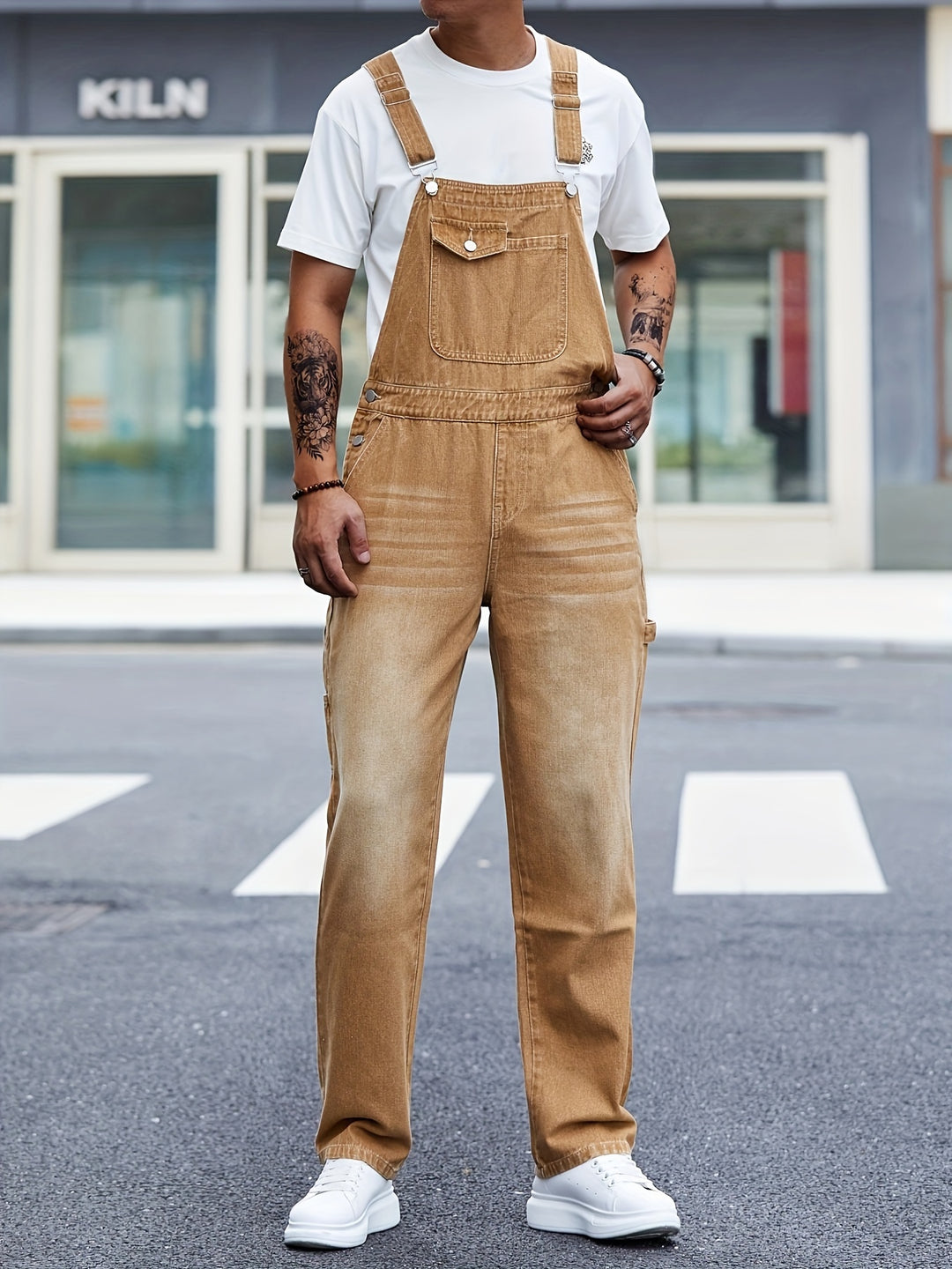 Men's Loose Fit Work Overalls - Multiple Pockets All-Season