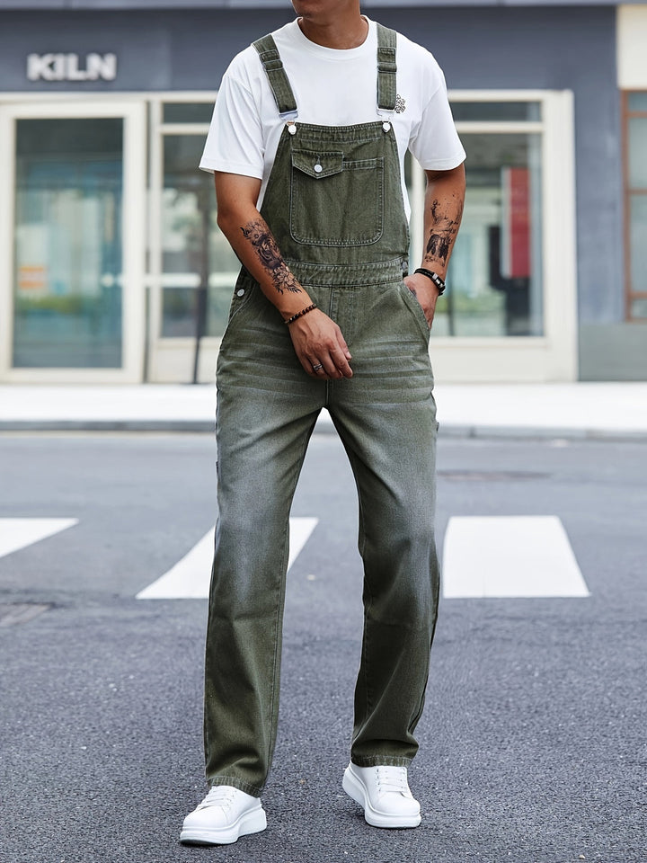 Men's Loose Fit Work Overalls - Multiple Pockets All-Season