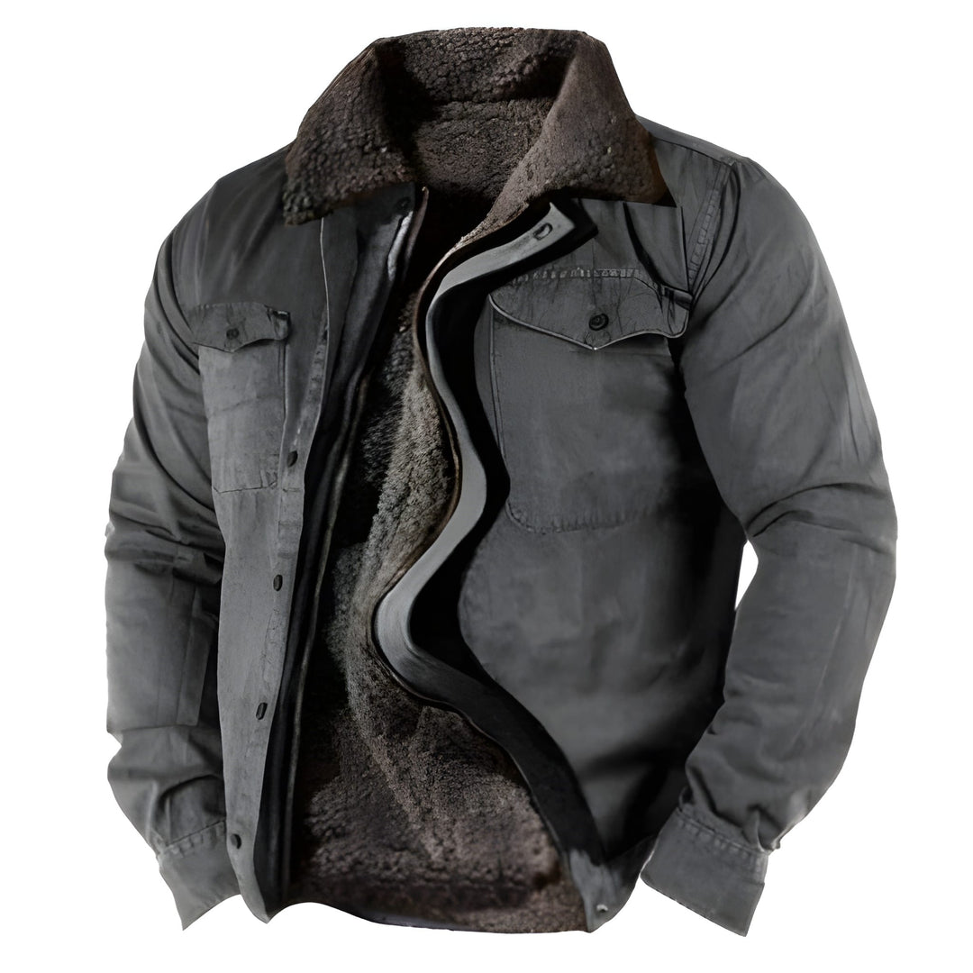 Men's Military Winter Jacket - Functional Pockets & Durable - Grey