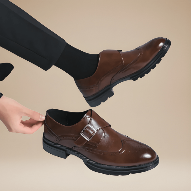 Men's Monk Strap Dress Shoes - Double Buckle Formal