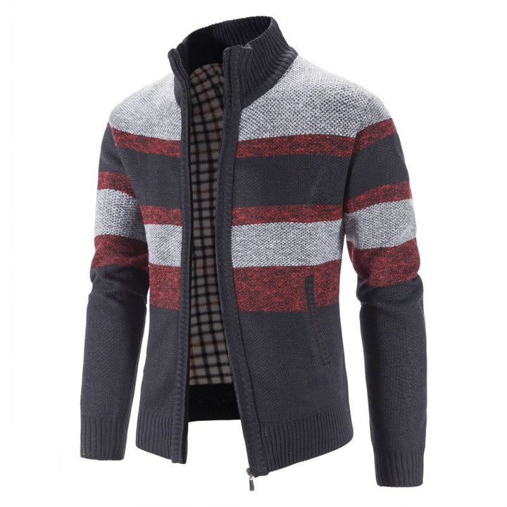 Men's Open Front Cardigan Sweater - Casual Knit Vest - Burgundy