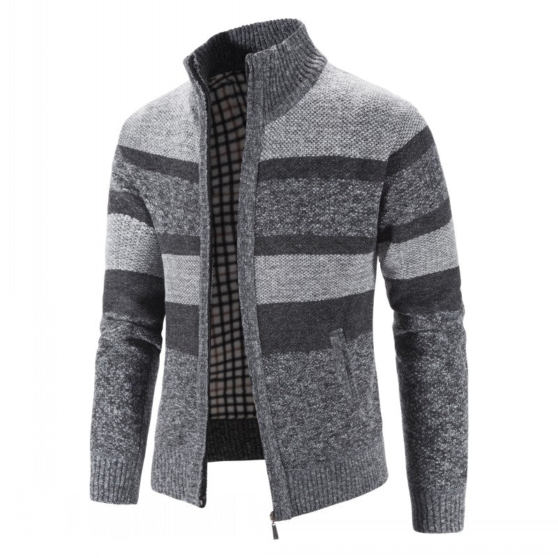 Men's Open Front Cardigan Sweater - Casual Knit Vest - Dark Grey