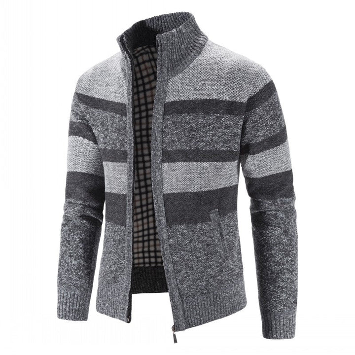 Men's Open Front Cardigan Sweater - Casual Knit Vest - Dark Grey