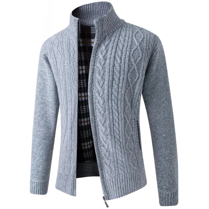 Men's Open Front Cardigan Sweater - Casual Knit Vest - Grey