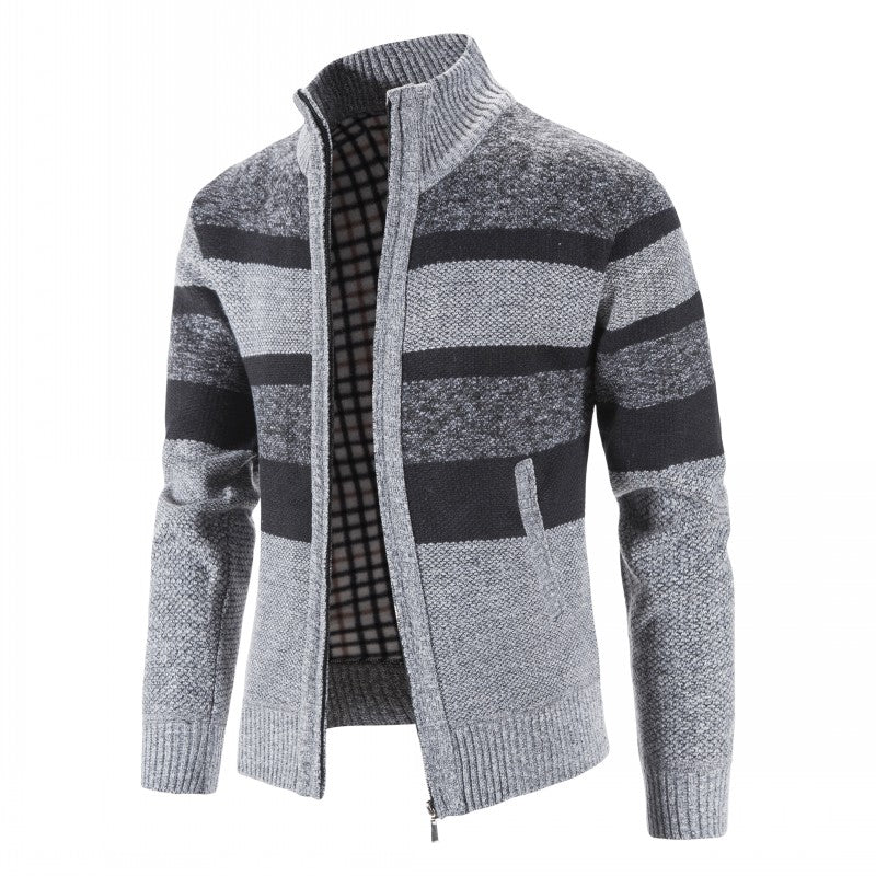 Men's Open Front Cardigan Sweater - Casual Knit Vest - Light Grey