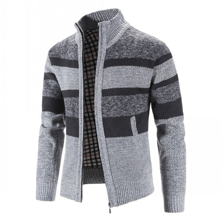 Men's Open Front Cardigan Sweater - Casual Knit Vest - Light Grey