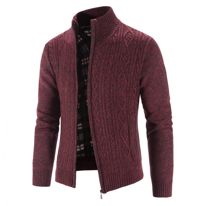 Men's Open Front Cardigan Sweater - Casual Knit Vest - Red