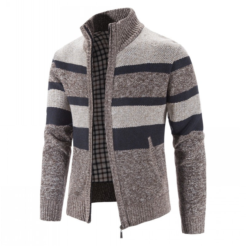 Men's Open Front Cardigan Sweater - Casual Knit Vest - Tan