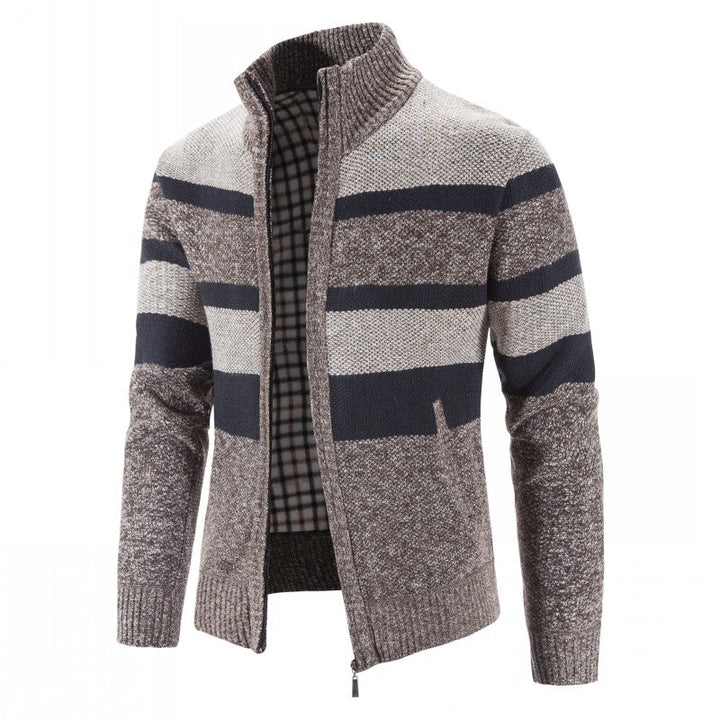 Men's Open Front Cardigan Sweater - Casual Knit Vest - Tan