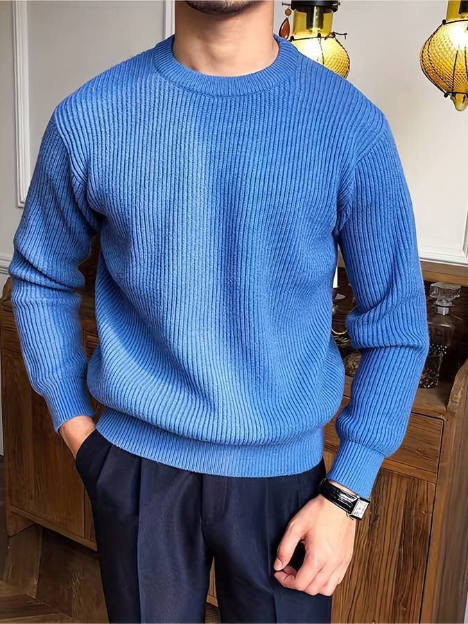 Men's Ribbed Knit Sweater - Timeless Warmth & Comfort