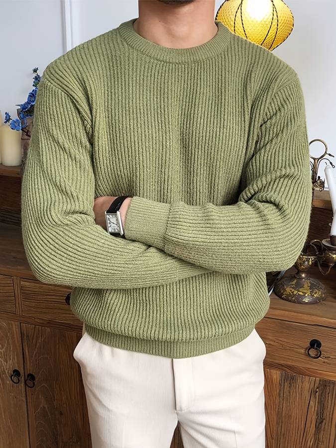 Men's Ribbed Knit Sweater - Timeless Warmth & Comfort
