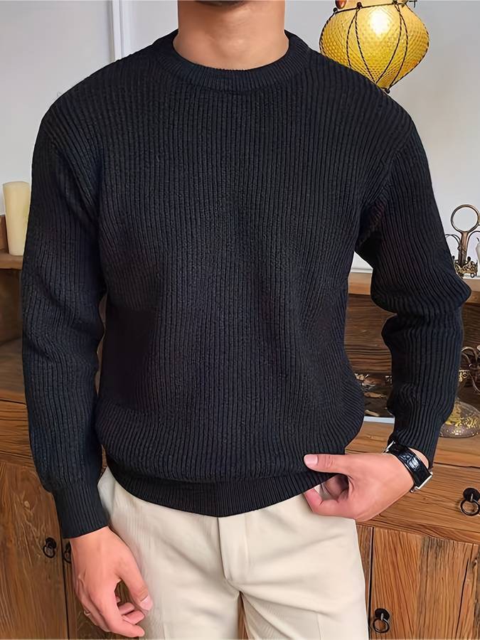 Men's Ribbed Knit Sweater - Timeless Warmth & Comfort