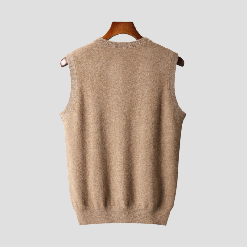 Men's Sleeveless V-Neck Sweater Vest - Classic Layering