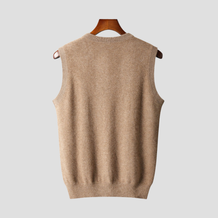 Men's Sleeveless V-Neck Sweater Vest - Classic Layering